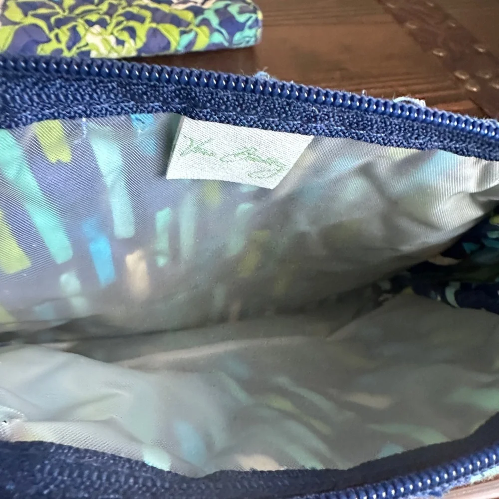 Vera Bradley Retired Katalina Blues Wallet & Cosmetic Bag Set